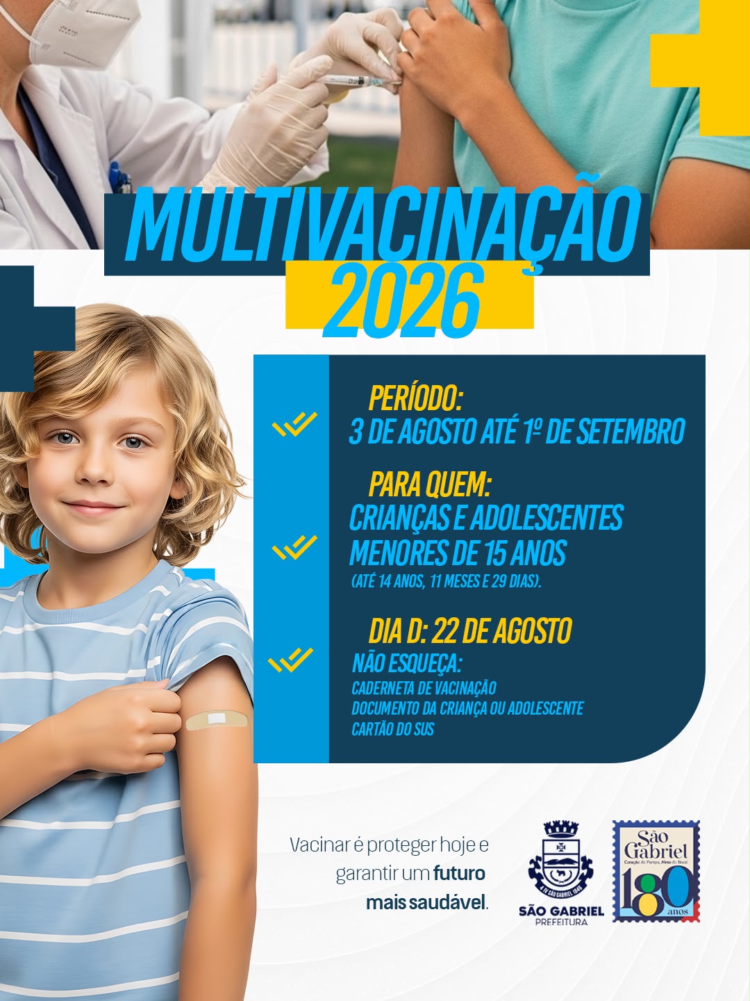 Secretaria da Saúde inicia estratégia de multivacinação para atualização da caderneta de crianças e adolescentes