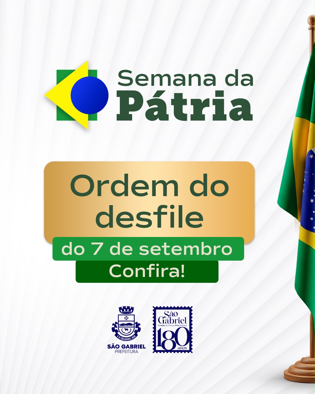 Desfile da Independência em São Gabriel será realizado pela manhã, a partir das 8 horas