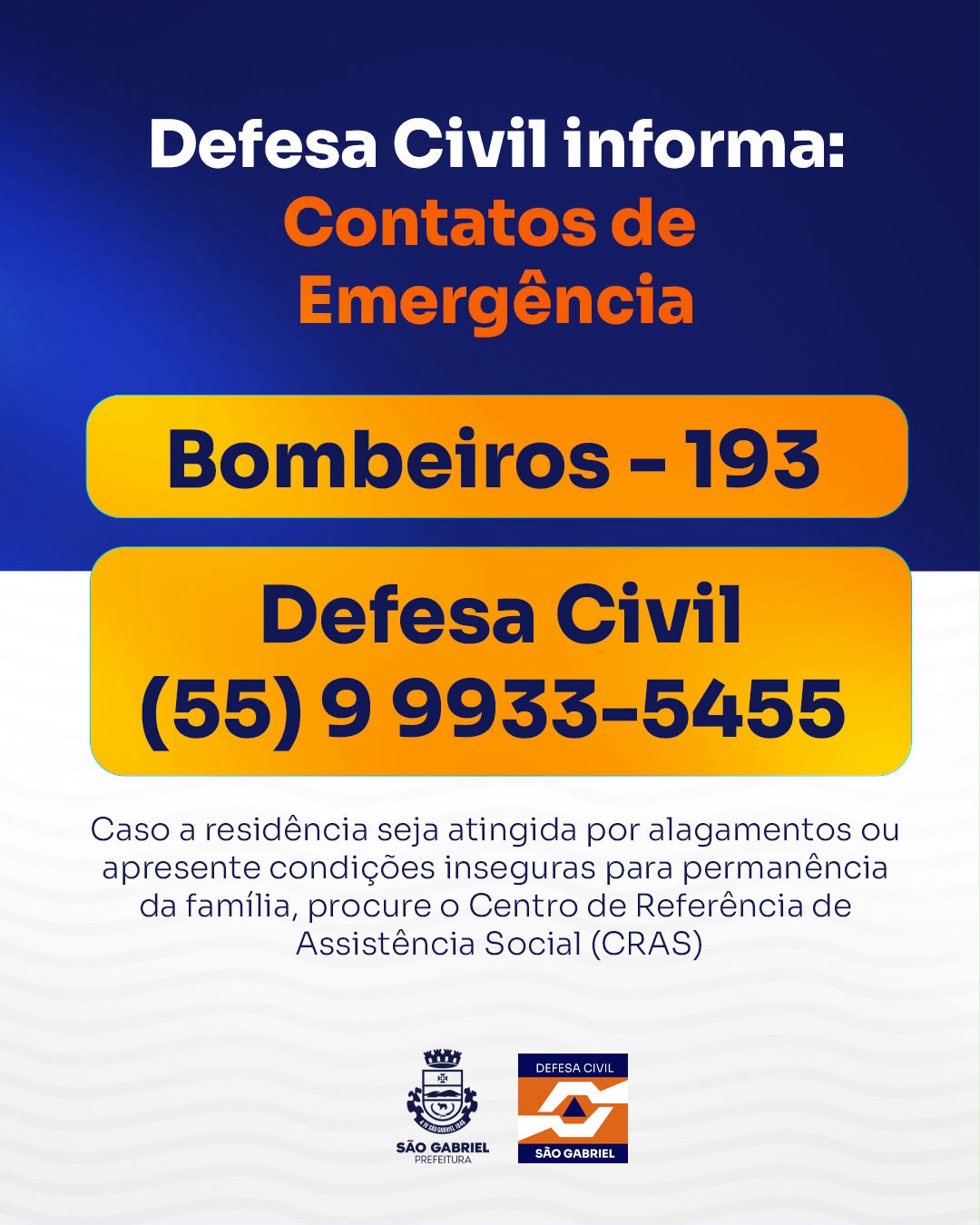 Prefeitura de São Gabriel mobiliza equipes e orienta população diante da previsão de fortes ventos e chuvas